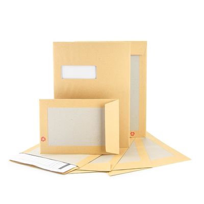 Envase de envío de tamaño personalizado con protección de espalda de papel kraft marrón y cartón gris