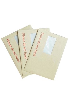 Envases de ventanas de cartón autoadhesivo de papel kraft marrón/blanco para promoción