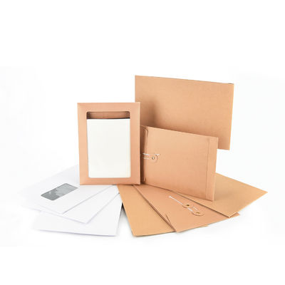 Envases de cierre de cuerda Kraft y lavadora de tamaño personalizado para correspondencia confidencial