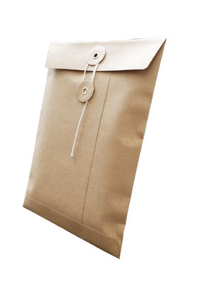 Envases de cierre de cuerda Kraft y lavadora de tamaño personalizado para correspondencia confidencial