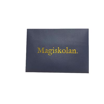 Envase de regalo Estampilla de papel de aluminio Impresión de logotipo A4 Invitación Envase de papel perlado azul