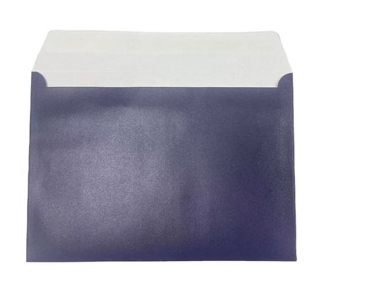 Envase de regalo Estampilla de papel de aluminio Impresión de logotipo A4 Invitación Envase de papel perlado azul