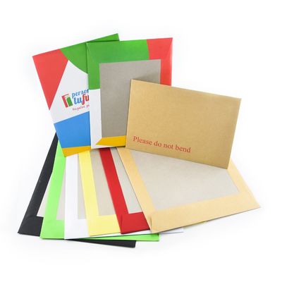 Promoción sobres de cartón gris con logotipo personalizado y cartón Kraft