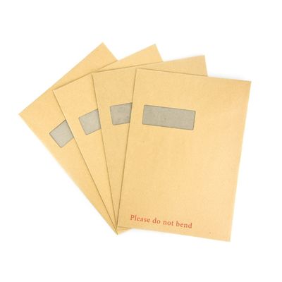 Promoción sobres de cartón gris con logotipo personalizado y cartón Kraft