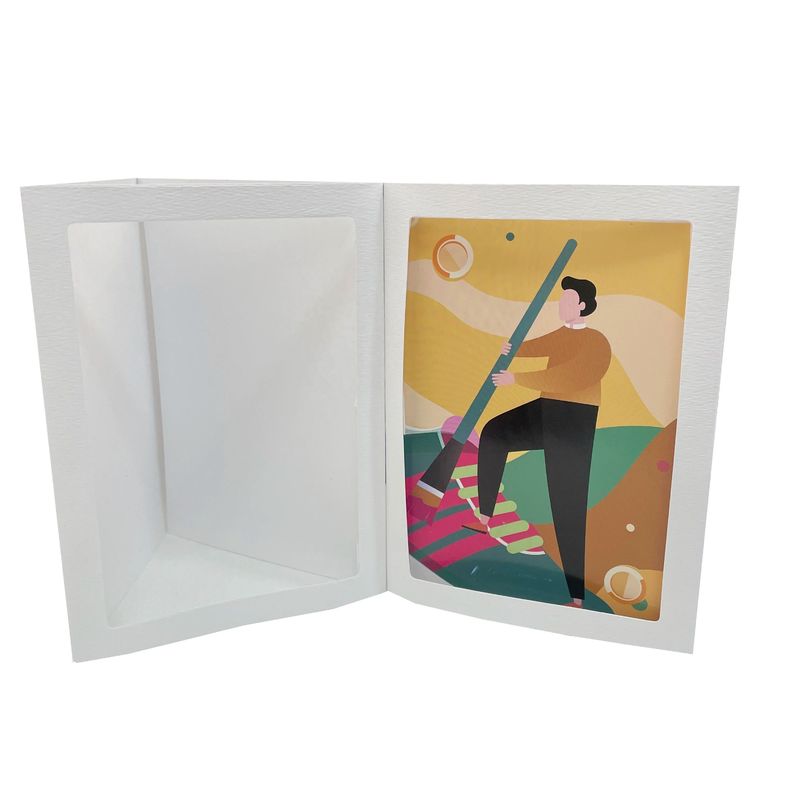 5 1/8 x7 pulgadas de papel marco de la foto de la billetera estilo para el marco de la foto de la exposición de inserción
